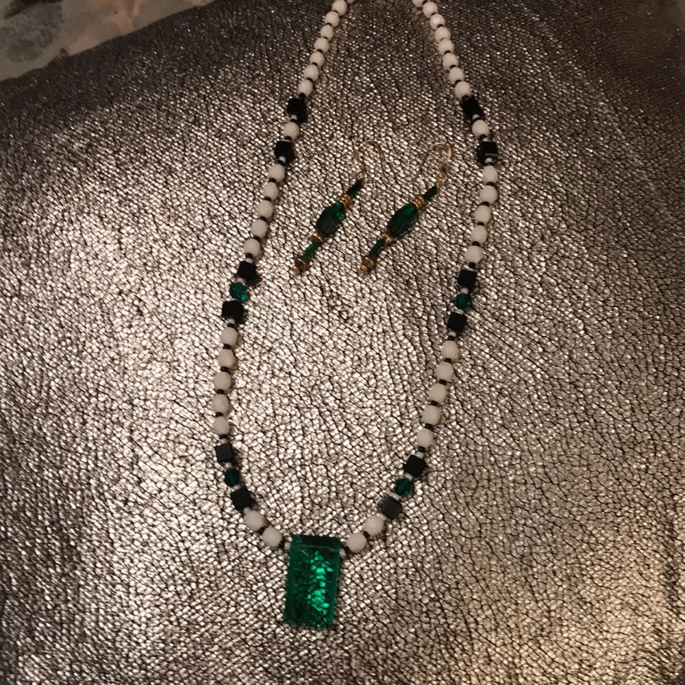 One of a kind handmade Necklace and earrings